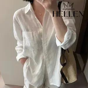 [헬렌] 휴가룩 살안타템 화이트 린넨 셔츠 킨더린넨셔츠 B-372