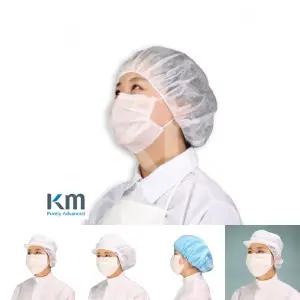 케이엠 크린룸용 부직포 방진캡 모자 100개입/위생/위생모/작업/방진모/방진/제전/작업모/라운드캡/캡