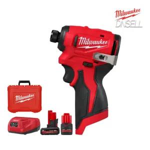 밀워키 M12 BLIDRC-5252C 콤팩트 브러쉬리스 임팩트 드라이버 임팩드릴 충전드릴 +드릴비트(랜덤)