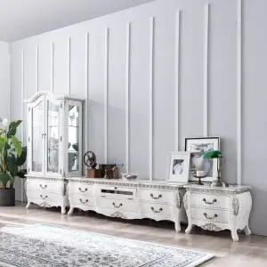 [퍼니트랜드] 엔틱가구 베리카 양문장 거실장 협탁 세트