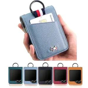 갤럭시 Z플립7 지플립7 6 5 4 3 카드수납 케이스 아가타 베이스 힌지보호 스트랩포함 가죽케이스