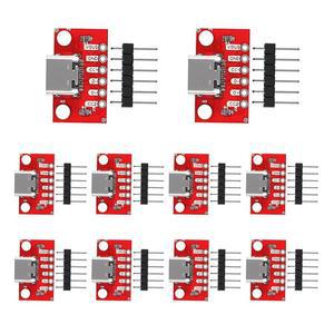 DIANN 10pcs USB 타입-C 브레이크아웃 보드 시리얼 베이직 브레이크아웃 여성 커넥터 타입 PCB 컨버터 보드