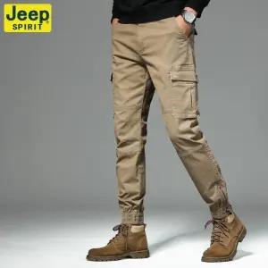 JEEP SPIRIT 가을 겨울 카고바지 남성 루즈핏 다용도 멀티포켓 아웃도어 캐주얼 팬츠