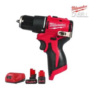 밀워키 M12 BLPDRC-5252C 콤팩트 브러쉬리스 해머드릴 드라이버 전동동구 +드릴비트(랜덤)