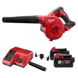 밀워키 M18 BBL-502 충전 송풍기 블로워 18V 5.0Ah 배터리 2개 세트