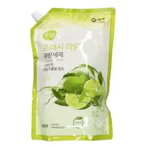 순샘 프레시 라임 주방 세제 리필 1.2L O/천연/베이킹/소다/주방용/퐁퐁/친환경/구연산/대용량/자연퐁/세척