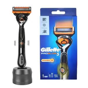 질레트 프로글라이드 파워 면도기 + 면도기 꽂이 베일리 스탠드