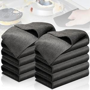 10PCS 두꺼운 매직 클리닝 천, 흡수성 유리 재사용 가능한 스트릭 프리 섬유 마이크로파이버 주방, 창문, 유리, 자동차용 청소 천 (블랙)