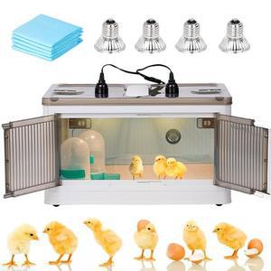 병아리용 JLUHYAN Brooder Box, 온도 조절기 가금류 히터 사육 상자, 15마리 병아리용 사료 및 물 공급 상자, 메추리 오리 앵무새 및 햄스터용 메추리