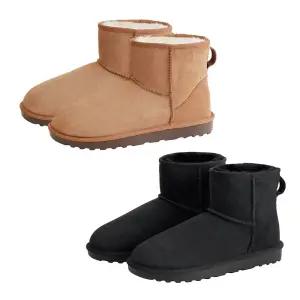 커클랜드 시그니춰 여성 양털 부츠 여자 어그 천연가죽 미들 앵클 방한화 겨울 신발 따뜻한