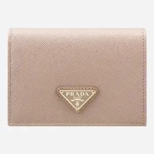 프라다 5F 1MV021 QHH F0236 사피아노 트라이앵글 로고 반지갑 베이지 핑크