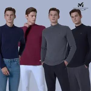 밀레골프 25FW 최신상! 더블 웜 양면기모 모크넥 4종, 남성