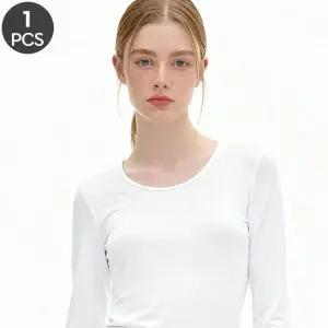 여성 긴팔내의 흰색내복 9부내복 상의 가을 겨울 기본 무지 백색