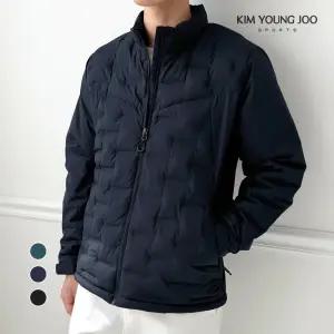김영주스포츠 남성 무봉제 경량패딩 골프 데일리 점퍼 겨울 웰론 패딩자켓 KRMJ6017