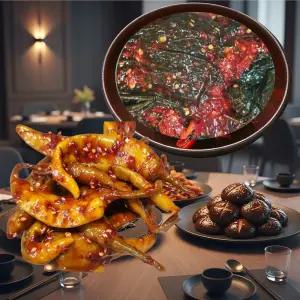 옥여사 삭힌 고추무침500g + 깻잎무침500g 깻잎 양념장 삭흰고추 양념