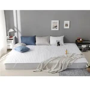 패밀리 침대패드 200x200 S+S 고정밴드 누빔 매트리스 패드