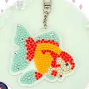 초등 보석십자수 가방고리A 금붕어 만들기 유치원 노인 학습용교구 1학년