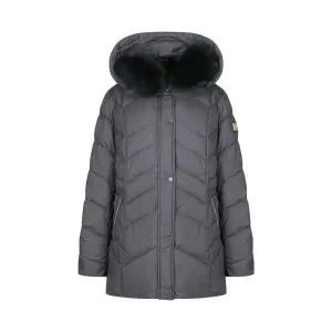 [크로커다일레이디] 크로커다일레이디 사선 퀼팅 중기장 덕다운 패딩점퍼 CLDWDW206