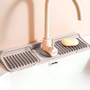 실리콘 수전매트 싱크대 확장형 배수매트 물막이 주방 욕실 방수패드