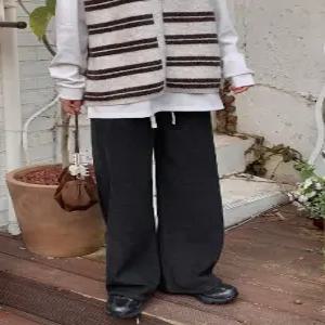 넬린 도톰 융기모 와이드 밴딩 팬츠 (2color)