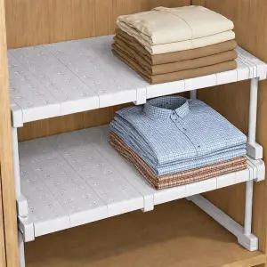 2개 세트 길이조절 선반 옷장 정리함 옷 정리트레이 수납 정리함 서랍 펜트리 수납함