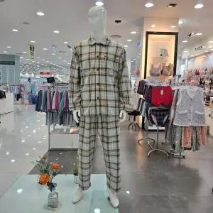 [비비안]포근하고 따뜻한 폴리기모 체크나염 남성 잠옷세트 MP8881A