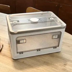 대형 폴딩 접이식 리빙박스 옷 수납 장난감 정리함 투명