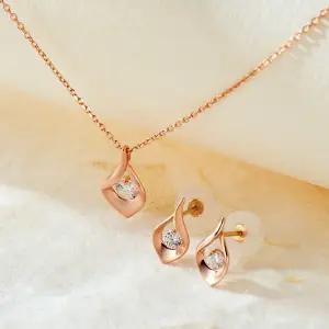 [비앤비골드] 14K 샤인 물방울 드롭 큐빅 주얼리세트 MNC40758