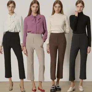 4SET [르오트(LeOT)] 웜기모 하이텐션 세미플레어 밴딩 팬츠 4종세트-사이즈 55~99까지