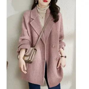 NSMYR052 빅 사이즈 겨울 핸드매이드 모직 더블 루즈핏 반코트