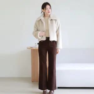 [르포엠]세르니 자카드 코듀로이 세미 부츠컷 팬츠