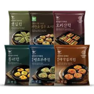 [사옹원] 모듬전 6종 세트 / 김치전 땡초부추전 동태전 오미산적 깻잎전 계란옷고기완자