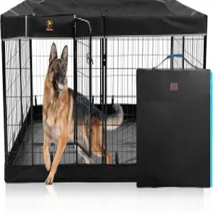 PJYuCien 강아지 놀이펜 플러스 보관 가방 31.3인치 H 8 패널 펜 사각 바닥 및 상단 커버 캠핑용 튼튼한