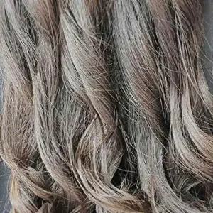 인모 가발 부분 브라운 여성 긴머리 헤어피스