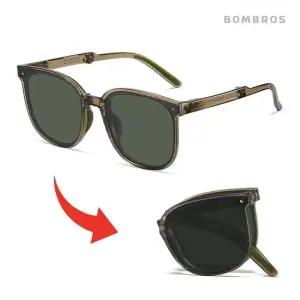 여성 휴대용 접이식 오버사이즈 편광 선글라스 그린