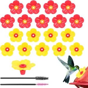 그레보세아 18피스 벌새 모이통 교체 꽃 애완용 부품 공급 포트 새 부품(야외 걸이식 모이통용 청소 브러시