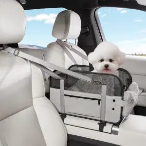 TKYZ 센터 콘솔 반려견 카시트 야외 침대 소파 소형 캐리어용 강아지 고양이 카시트(그레이)