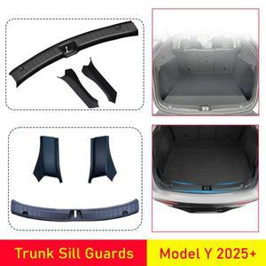 테슬라 호환 모델 Y 주니퍼 2025 리어 호환 범퍼 가드 트렁크 실 보호 커버 매트 킥 패드 자동차 액세서리