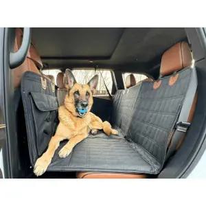 대형견 카시트 차량 중형 블랙 검정 방수 가죽 접이식