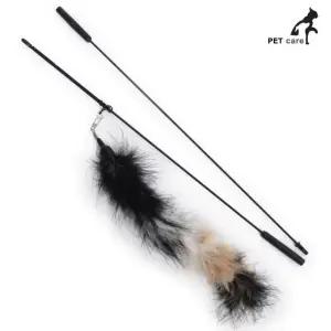 고품질 내츄럴 낚시대 2단 롱테일 고양이장난감 캣토이 (WFJQLIT)