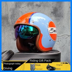 레트로 3/4 오픈 페이스 하프 오토바이 헬멧 ORZ 060 남성용 여성용 경량 성인 유리한 제트 헬멧 DOT 승인