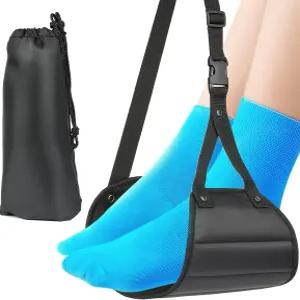 크류벡 비행기 여행용 풋 해먹 발을 편안하게 해주는 완벽한 발 받침대 길이 조절이 가능한 업무나 여행 중