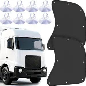 측면 창문을 위한 아프카바킬라 2 PCS 트럭 창문 그늘막 흡입 컵이 있는 운전석 선 25.6 x 19.7 인치