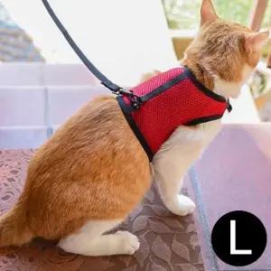 고양이.소동물용 조깅 하네스 L 레드 (WFJR3DZ)