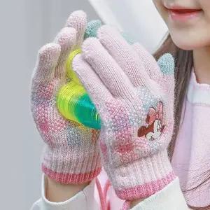 [하프클럽/]겨울용 체크 기모 터치 장갑 스마트폰 캐릭터