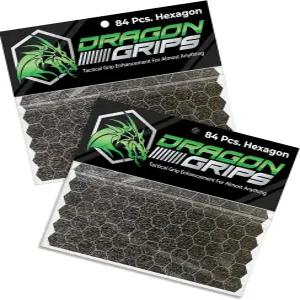드래곤 그립 블랙 고무 테이프 - 프리컷 헥스 그립테이프 스티커 84개(2팩) 스마트폰 컨트롤러 총기용