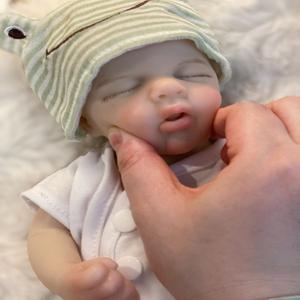 몽테조이 안조돌 33CM 입 벌린 실리콘 루루 방수 해부학적으로 정확한 신생아 남아/여아 리본돌 리얼 바디