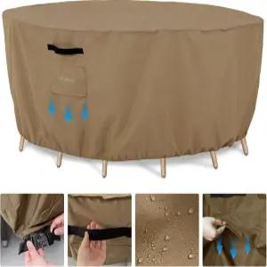 템페라 파티오 테이블 커버 단면 소파 다이닝 세트 야외용 변색 방지 외부 가구용 방수 62인치 x 27.8인치