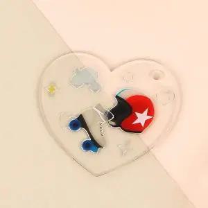 하트 투명 하트키링 DIY 아크릴판 키링 WFG39D1