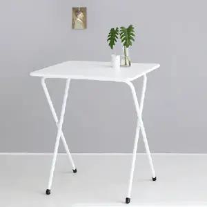 미니 테이블 이동식 철제 보조 간이 테이블 베란다 핑크테이블 휴대용 컴퓨터 화이트 다용도 접이식